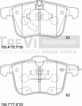 Trevi Automotive PF1278 - Kit pastiglie freno, Freno a disco autozon.pro