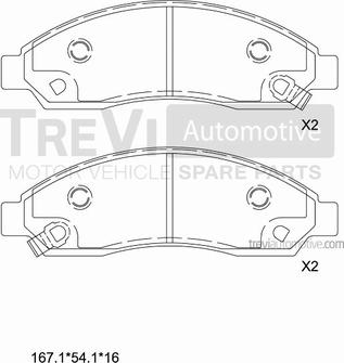 Trevi Automotive PF1272 - Kit pastiglie freno, Freno a disco autozon.pro