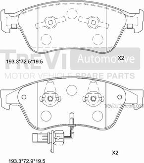 Trevi Automotive PF1277 - Kit pastiglie freno, Freno a disco autozon.pro