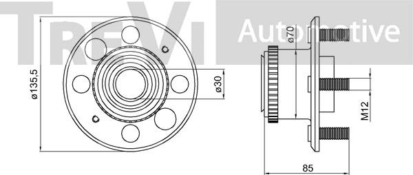 Trevi Automotive WB1475 - Kit cuscinetto ruota autozon.pro