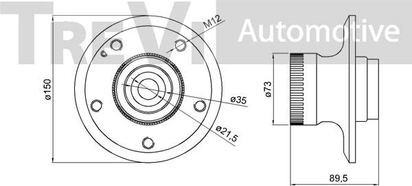 Trevi Automotive WB2000 - Kit cuscinetto ruota autozon.pro