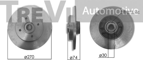 Trevi Automotive WB2223 - Kit cuscinetto ruota autozon.pro