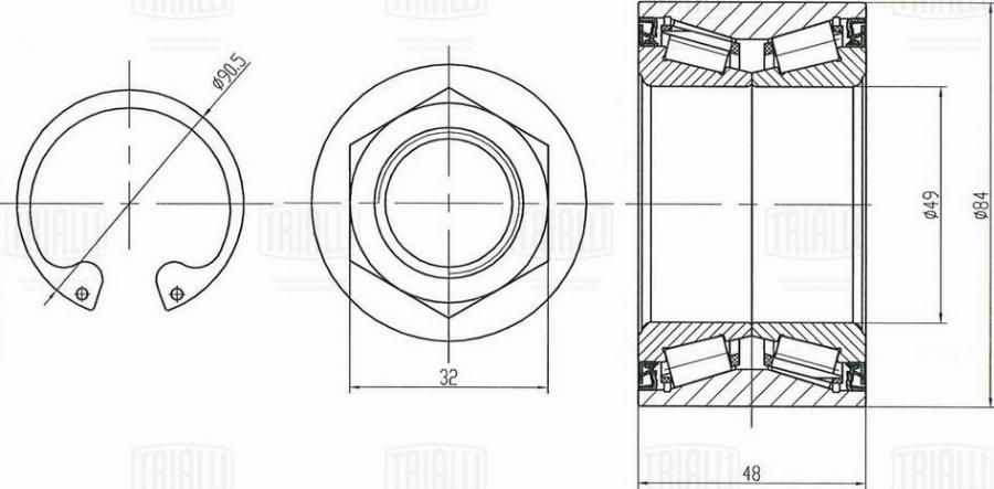 Trialli CS 0999 - Kit cuscinetto ruota autozon.pro