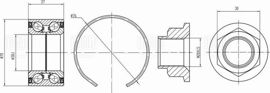 Trialli CS 0886 - Kit cuscinetto ruota autozon.pro