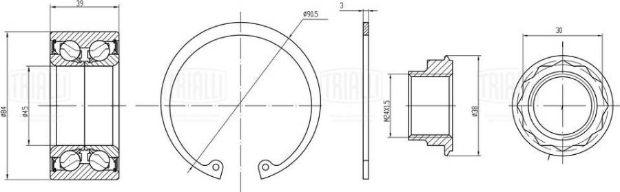 Trialli CS 1579 - Kit cuscinetto ruota autozon.pro