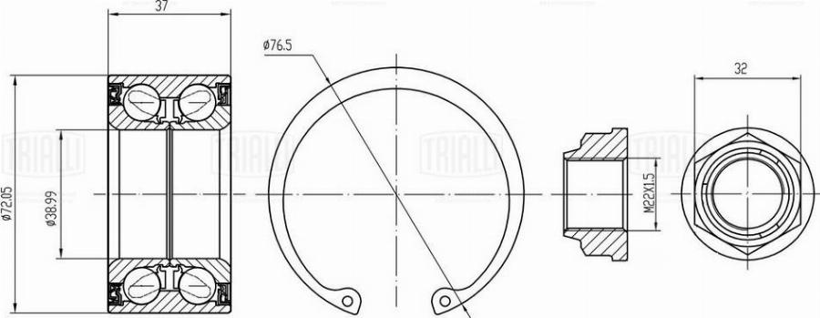 Trialli CS 1077 - Kit cuscinetto ruota autozon.pro