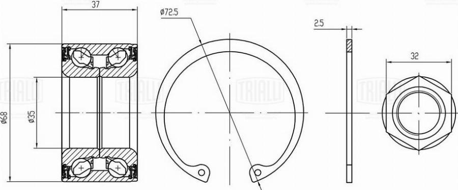 Trialli CS 3528 - Kit cuscinetto ruota autozon.pro