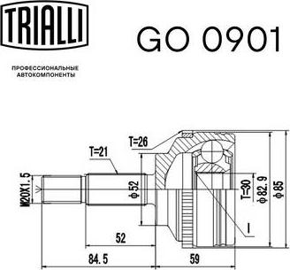 Trialli GO 0901 - Kit giunti, Semiasse autozon.pro