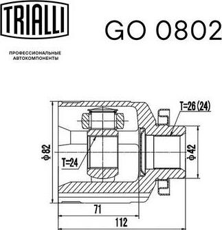 Trialli GO 0802 - Kit giunti, Semiasse autozon.pro