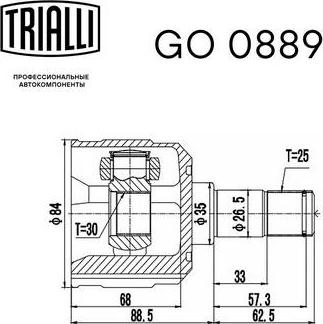 Trialli GO0889 - Kit giunti, Semiasse autozon.pro