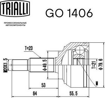 Trialli GO 1406 - Kit giunti, Semiasse autozon.pro