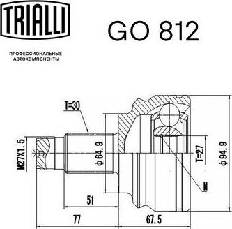 Trialli GO 812 - Kit giunti, Semiasse autozon.pro