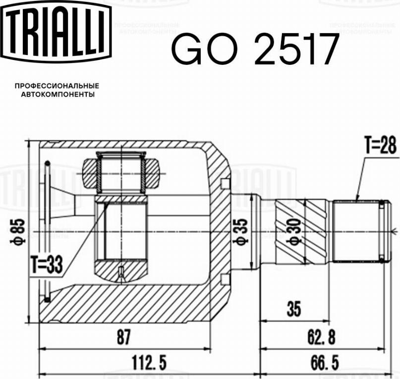 Trialli GO 2517 - Kit giunti, Semiasse autozon.pro