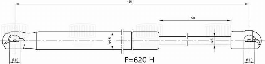 Trialli GS 0901 - Ammortizatore pneumatico, Cofano bagagli / vano carico autozon.pro