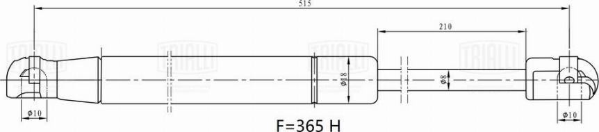 Trialli GS 1405 - Ammortizatore pneumatico, Cofano bagagli / vano carico autozon.pro