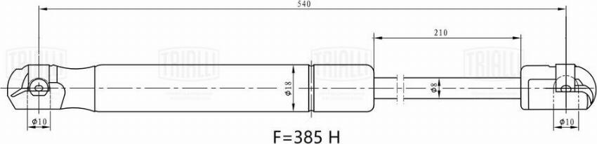 Trialli GS 1401 - Ammortizatore pneumatico, Cofano bagagli / vano carico autozon.pro