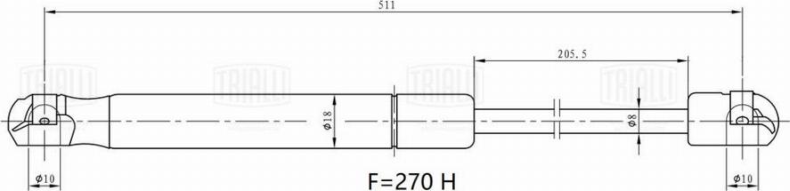 Trialli GS 2403 - Ammortizatore pneumatico, Cofano bagagli / vano carico autozon.pro