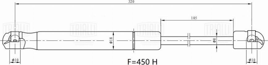 Trialli GS 2029 - Ammortizatore pneumatico, Cofano bagagli / vano carico autozon.pro