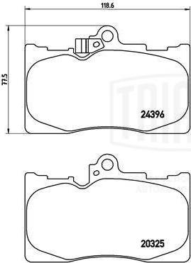 Trialli PF 4354 - Kit pastiglie freno, Freno a disco autozon.pro