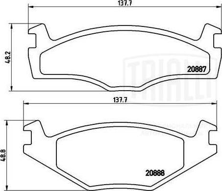 Trialli PF 4372 - Kit pastiglie freno, Freno a disco autozon.pro