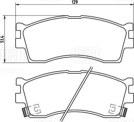 Trialli PF 073101CR - Kit pastiglie freno, Freno a disco autozon.pro