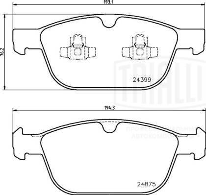 Trialli PF 1053 - Kit pastiglie freno, Freno a disco autozon.pro