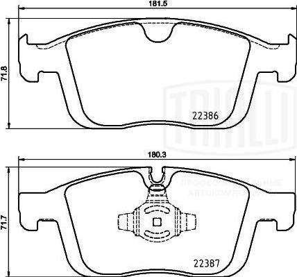 Trialli PF 1074 - Kit pastiglie freno, Freno a disco autozon.pro