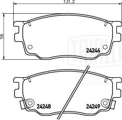 Trialli PF 2502 - Kit pastiglie freno, Freno a disco autozon.pro