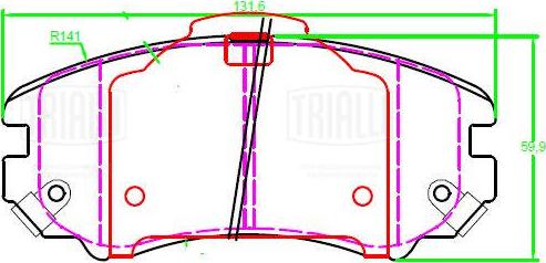 Trialli PF 2312 - Kit pastiglie freno, Freno a disco autozon.pro