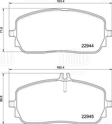 Trialli PF 2245 - Kit pastiglie freno, Freno a disco autozon.pro