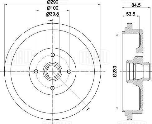 Trialli TF 535549 - Tamburo freno autozon.pro