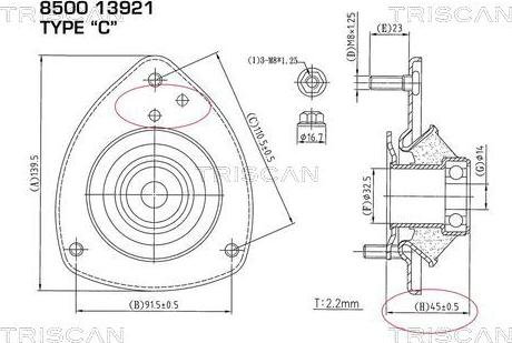 Triscan 8500 13921 - Supporto ammortizzatore a molla autozon.pro