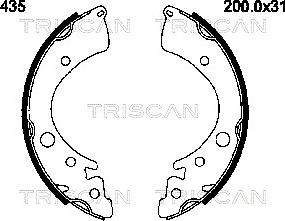 Triscan 8100 40435 - Kit ganasce freno autozon.pro