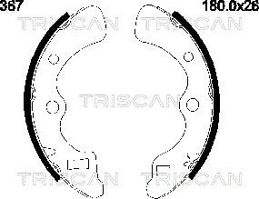 Triscan 8100 40367 - Kit ganasce freno autozon.pro