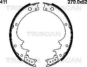 Triscan 8100 14411 - Kit ganasce freno autozon.pro