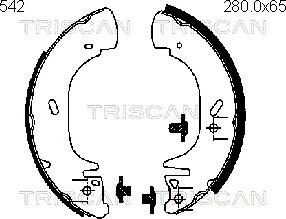 Triscan 8100 16542 - Kit ganasce freno autozon.pro