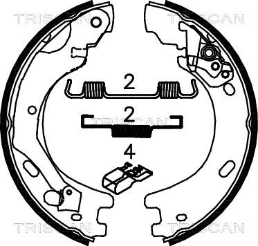 Triscan 8100 17014 - Kit ganasce, Freno stazionamento autozon.pro