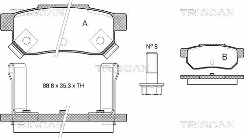 Triscan 8110 40925 - Kit pastiglie freno, Freno a disco autozon.pro