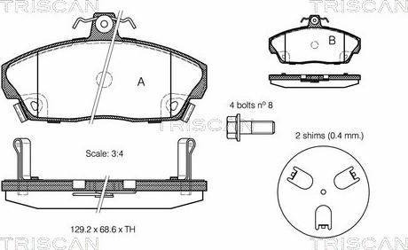 Triscan 8110 40056 - Kit pastiglie freno, Freno a disco autozon.pro