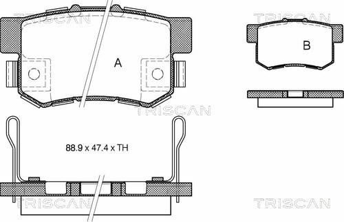 Triscan 8110 40058 - Kit pastiglie freno, Freno a disco autozon.pro