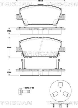 Triscan 8110 40013 - Kit pastiglie freno, Freno a disco autozon.pro