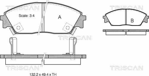 Triscan 8110 40885 - Kit pastiglie freno, Freno a disco autozon.pro