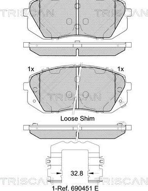 Triscan 8110 43054 - Kit pastiglie freno, Freno a disco autozon.pro