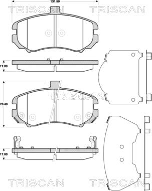 Triscan 8110 43034 - Kit pastiglie freno, Freno a disco autozon.pro