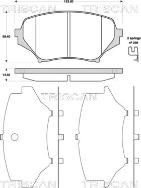 Triscan 8110 50025 - Kit pastiglie freno, Freno a disco autozon.pro