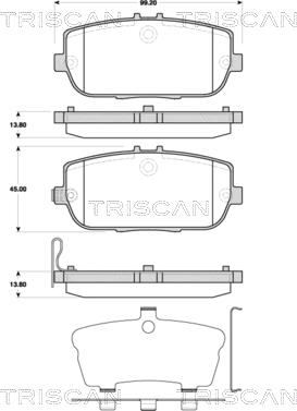 Triscan 8110 50026 - Kit pastiglie freno, Freno a disco autozon.pro