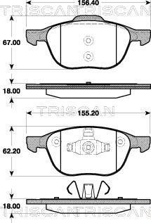 Triscan 8110 50023 - Kit pastiglie freno, Freno a disco autozon.pro