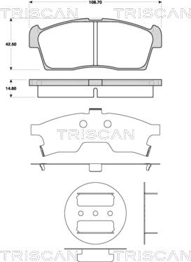 Triscan 8110 69015 - Kit pastiglie freno, Freno a disco autozon.pro