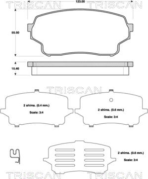 Triscan 8110 69016 - Kit pastiglie freno, Freno a disco autozon.pro