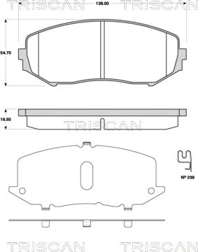 Triscan 8110 69018 - Kit pastiglie freno, Freno a disco autozon.pro